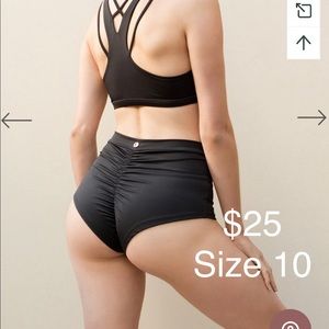 LunaLae high waisted basic black shorts size 10!